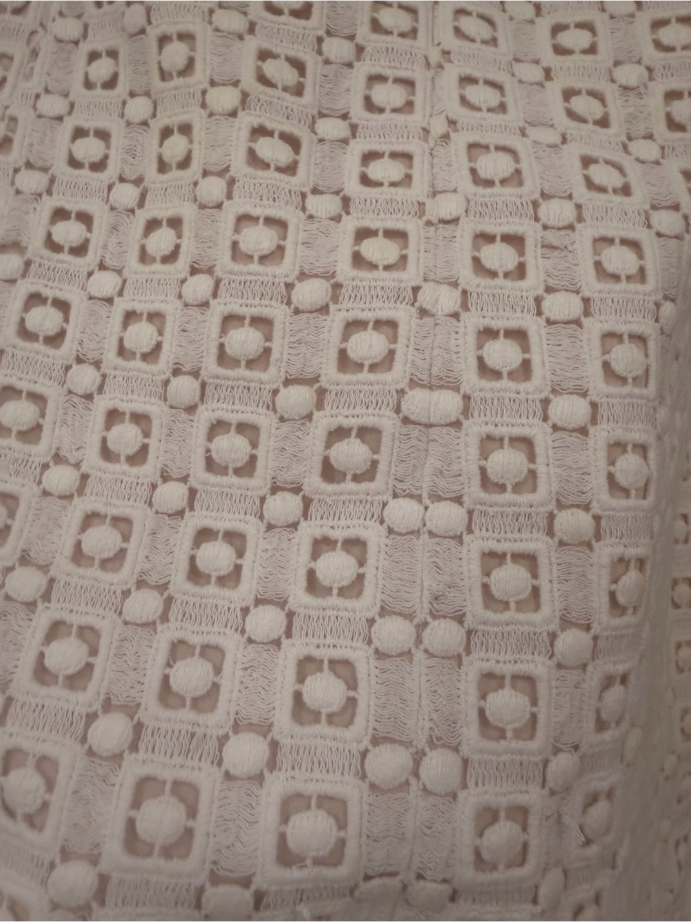 Tibi Sonoran Cotton Geometric Eyelet Overlay Shift Dress sz 6 Neutral EUC - Picture 4 of 5